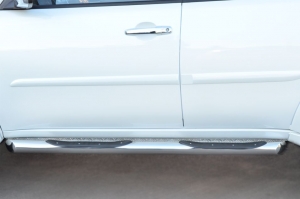 Mitsubishi Pajero Sport 2013 Пороги труба d76 с накладкой (вариант 1) MPST-0015791